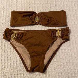 Brown with gold hardware Victoria’s Secret bathing suit